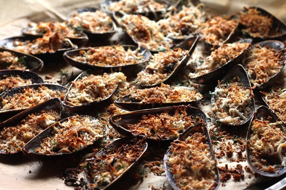 mussels au gratin