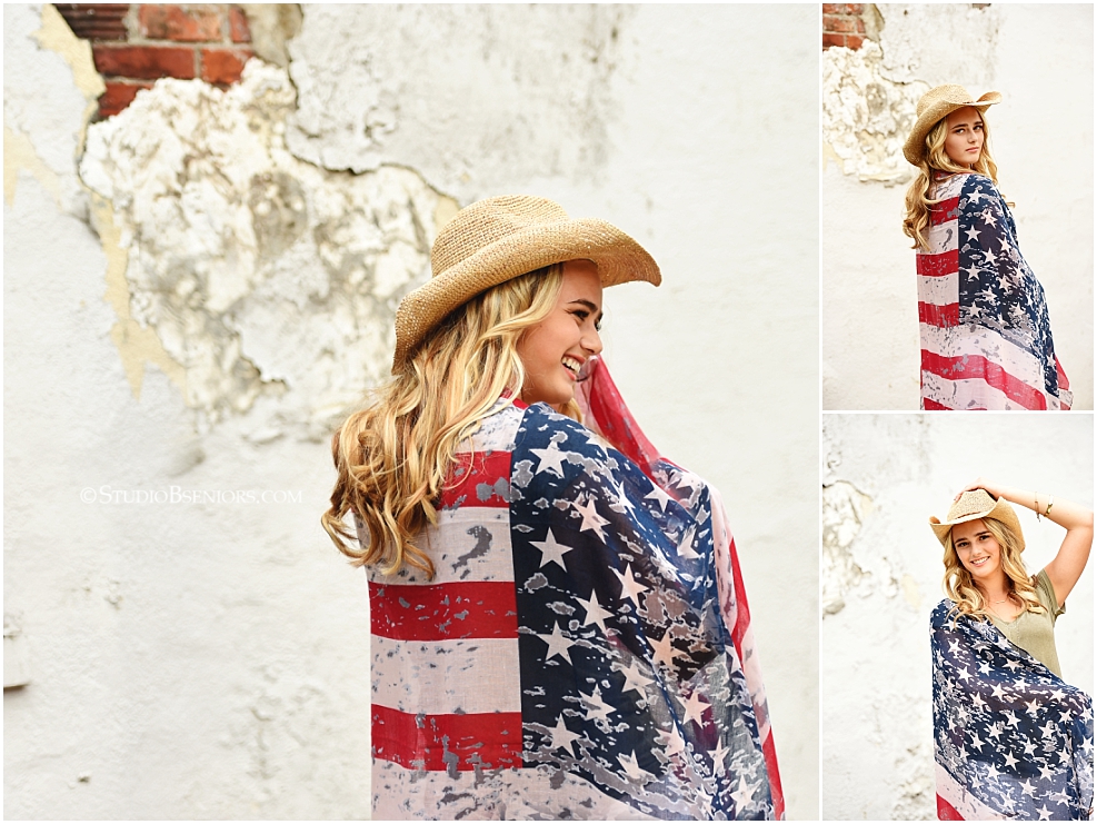 Senior pictures with American flag theme_0366