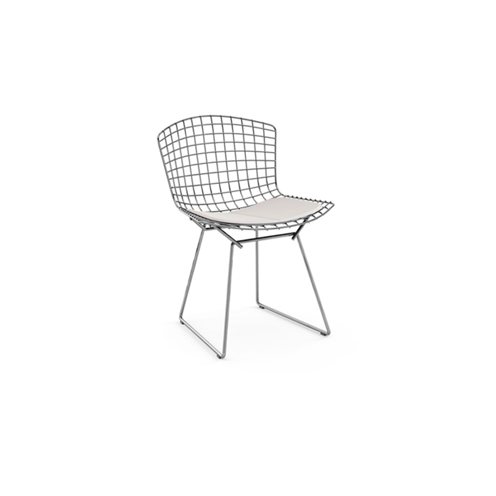 black pad modern bertoia style dining side chair mid century modern design 