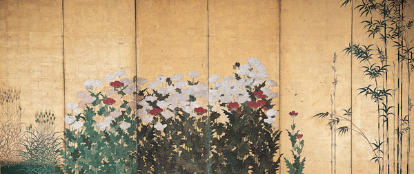 "Wheat, Poppies, and Bamboo' by Kano Shigenobu 