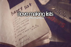 love making lists