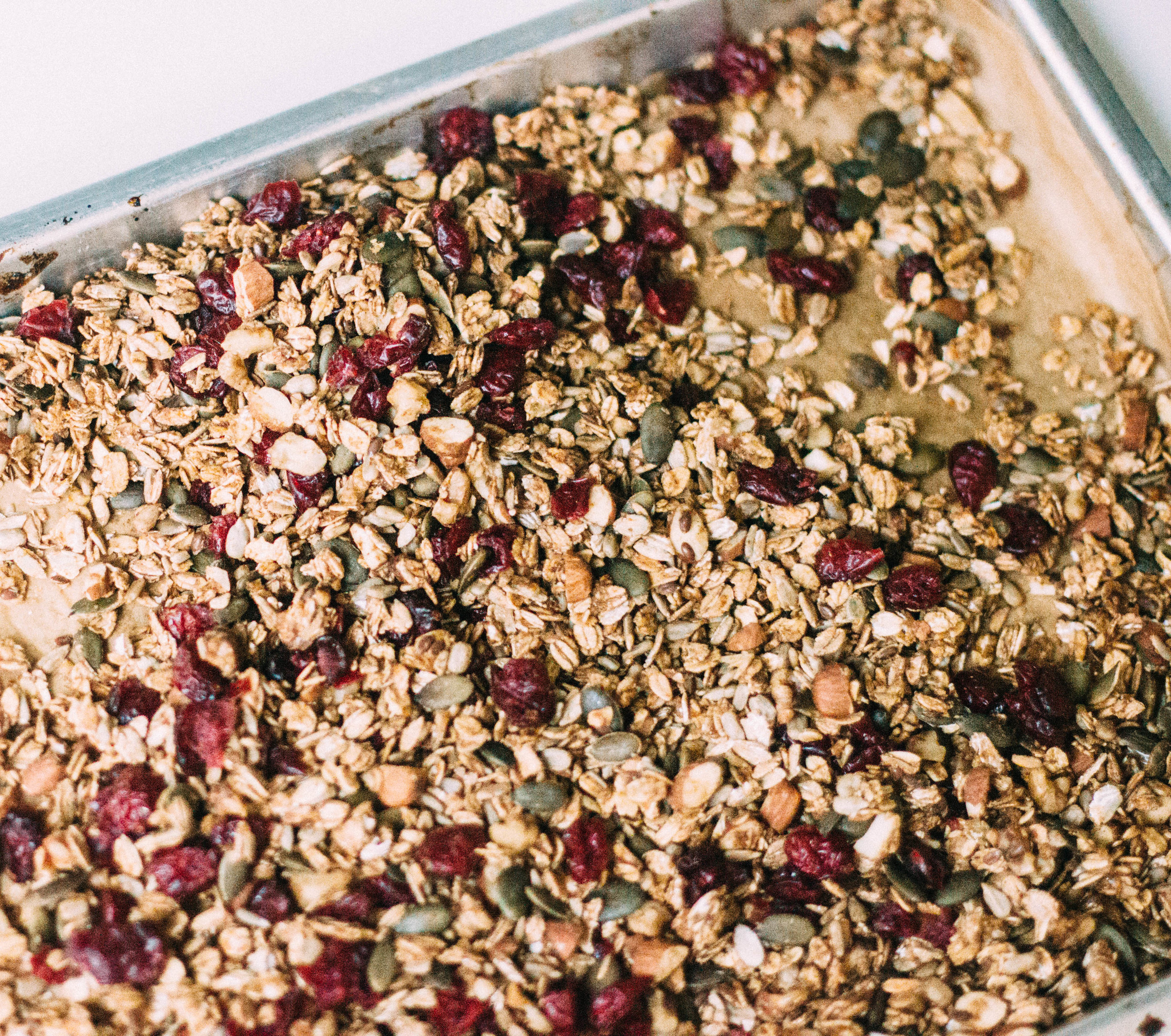 nutmeg and pear | healthy refined sugar free orange & cranberry granola w/ ginger