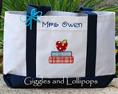Personalized teacher tote bag great teacher gift
