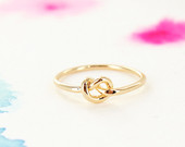 Simple Tiny Knot Ring in Gold