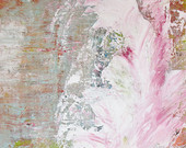 Original Abstract Painting, 9" x 12" Acrylic Pink, Gray, White, Modern Wall Art, Shabby Chic Decor