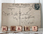 Vintage Letter Cubes HEART Valentines Day