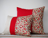 LIMITED EDITION: Red Floral Pillow Set of 2 by JillianReneDecor | Liberty Print | Spring Home Decor | Valentine's Day | Gift for Her