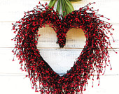 Valentines Wreath-Wedding Wreath-Wedding Decor-Say I LOVE YOU-Gift for Mom-Wedding Gift-Heart Wreath-Valentines Decor-Choose Ribbon & Scent