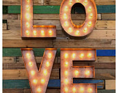 SALE...Marquee LOVE sign 18"...Custom steel love sign, Light up love sign, Marquee sign, letters with lights