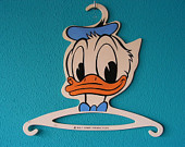 Vintage Retro Mod children's Cloth Coat Hanger Donald Duck Walt Disney 1970s Shop Display