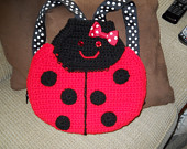 lady bug crocheted back pack, toddler back pack, lady bug, lady bug bag, child's gift, crocheted lady bug bag