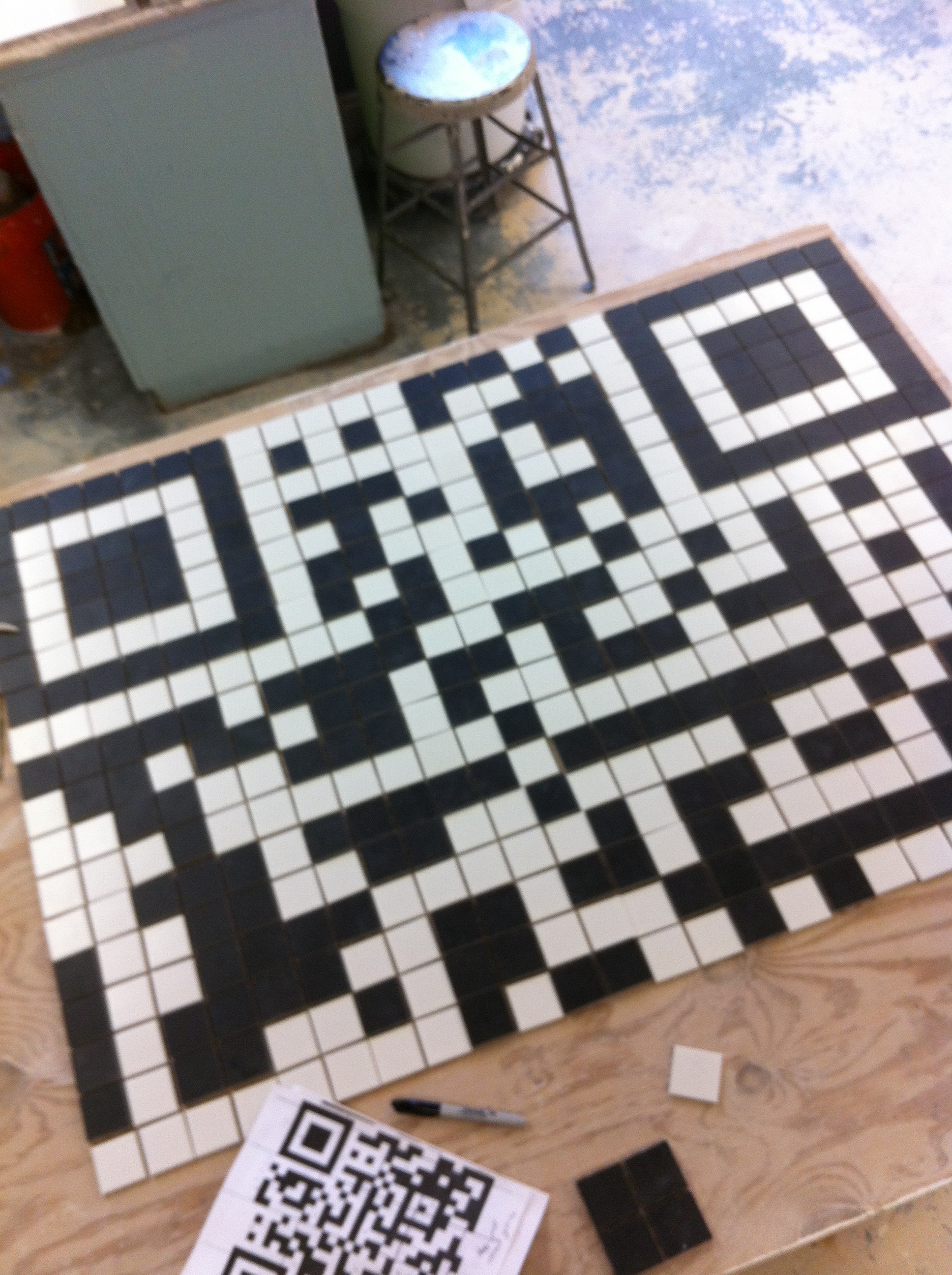 the initial layout process for my QR code