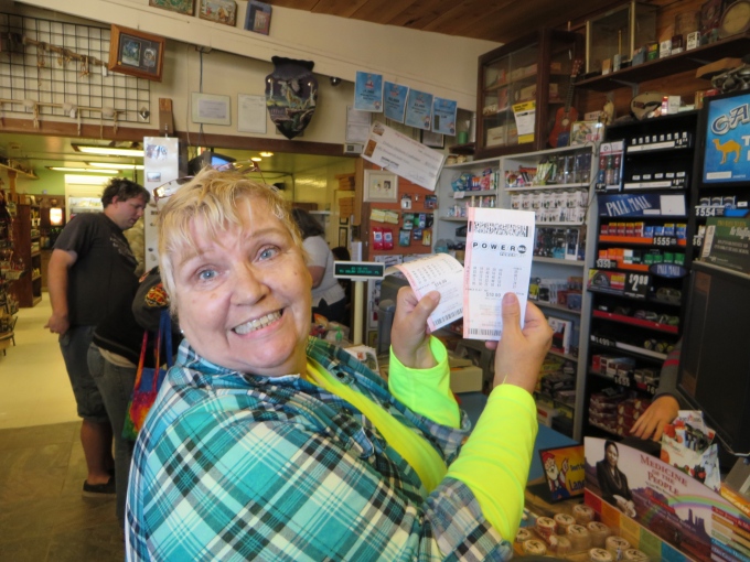 mary with the lotto tickets in dolan springs