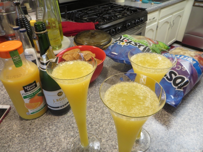 mimosas and snacks
