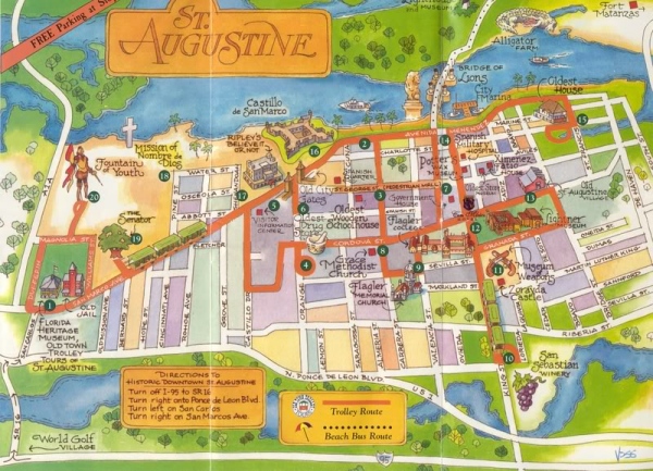 trolley tour map st. augustine, florida