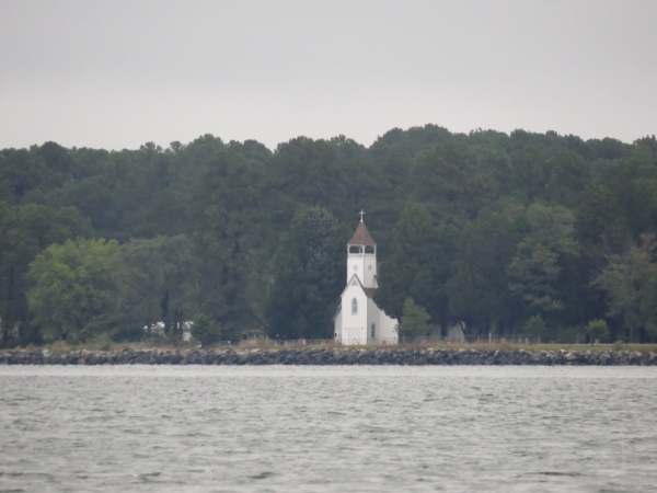 white country church on the chesapeake