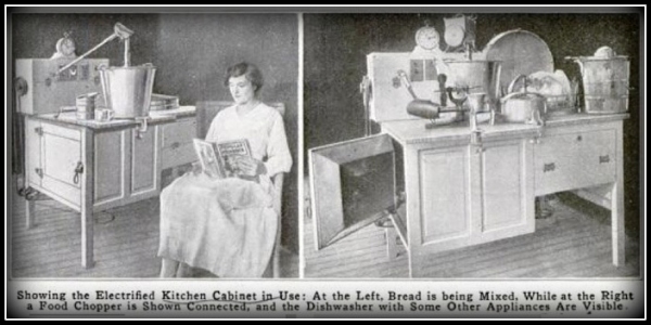 electrified kitchen cabinet invented in 1917