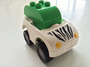 The roughly-to-scale Apple Car model we used.  Assembled from my 4 year old's Duplo.