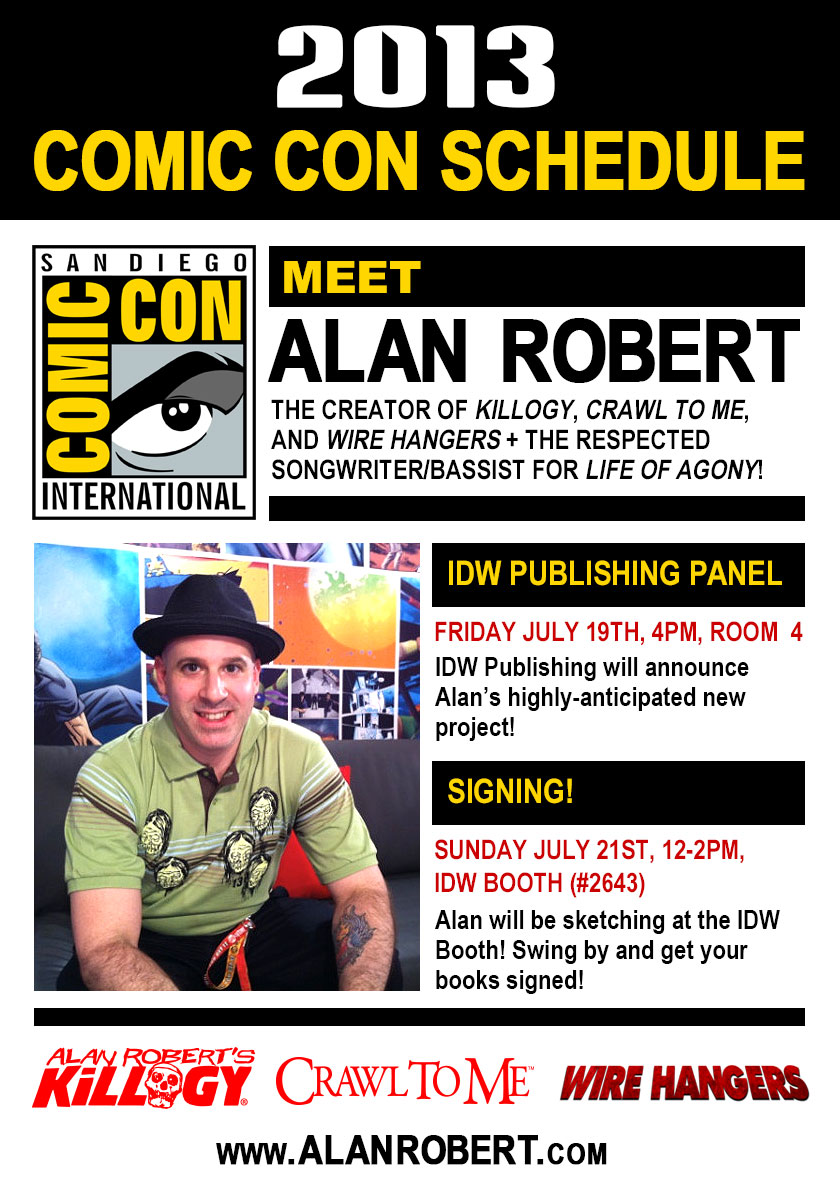 Alan Robert's San Diego Comic Con Schedule