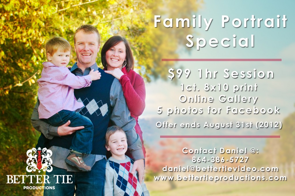 Summer Family Portrait Rate Card 2012