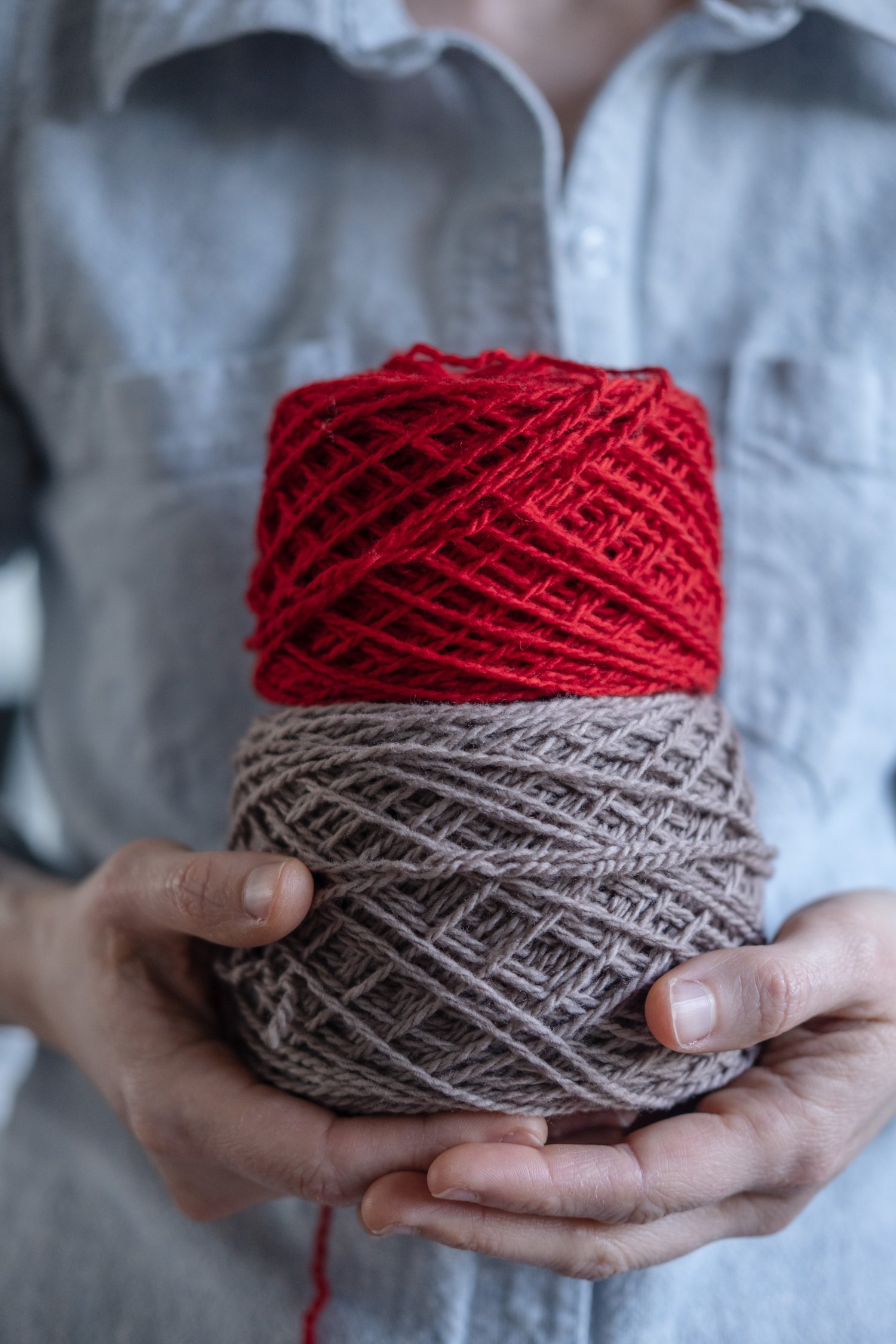 Red Recycled Hank Banana Yarn for Knitting Projects - Felt & Yarn