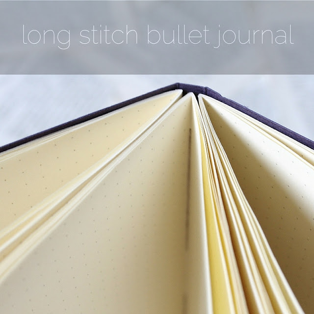 long stitch bullet journal with dotted grid pages - handmade by Kaija Rantakari / paperiaarre.com