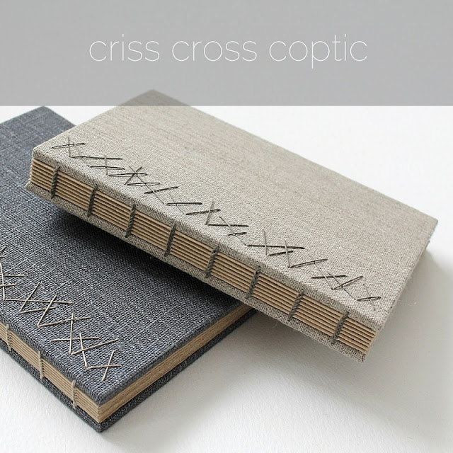 Criss cross Coptic binding by Kaija Rantakari / paperiaarre.com