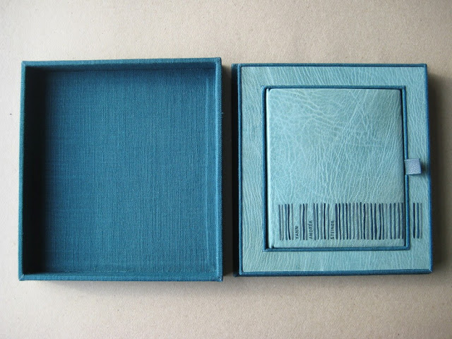 full leather binding of Yann Andréa Steiner by Marguerite Duras, bound by Kaija Rantakari / paperiaarre.com