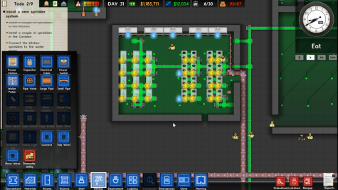 As it turns out prisons require a lot of electrical wiring which the schematic mode allows you to easily distribute