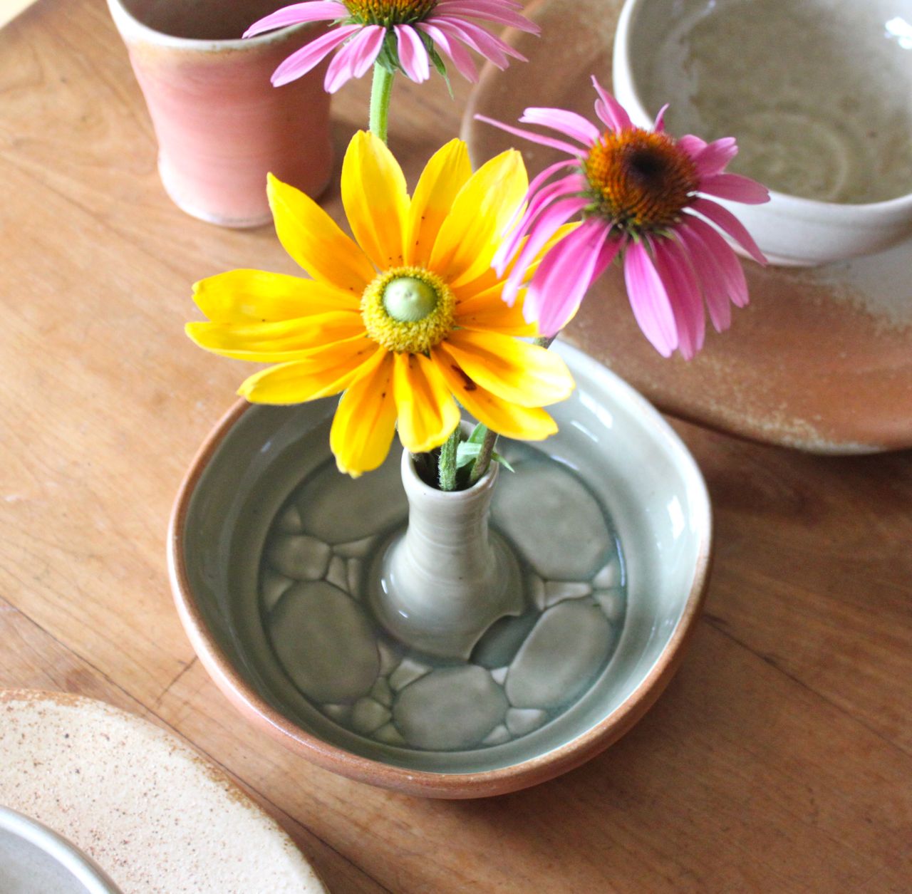 flower bowl, unique vase, handmade pottery, pottery gift