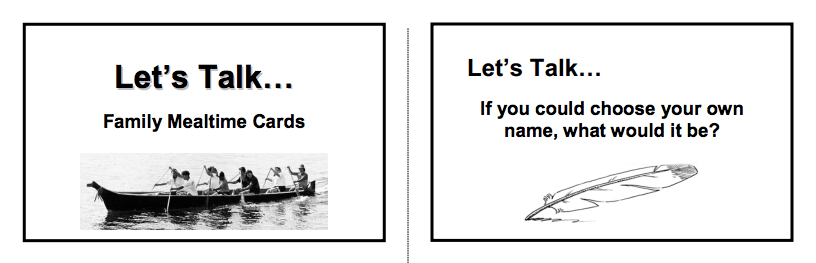 Let's Talk With Canoe and Feather | Mealtime cards