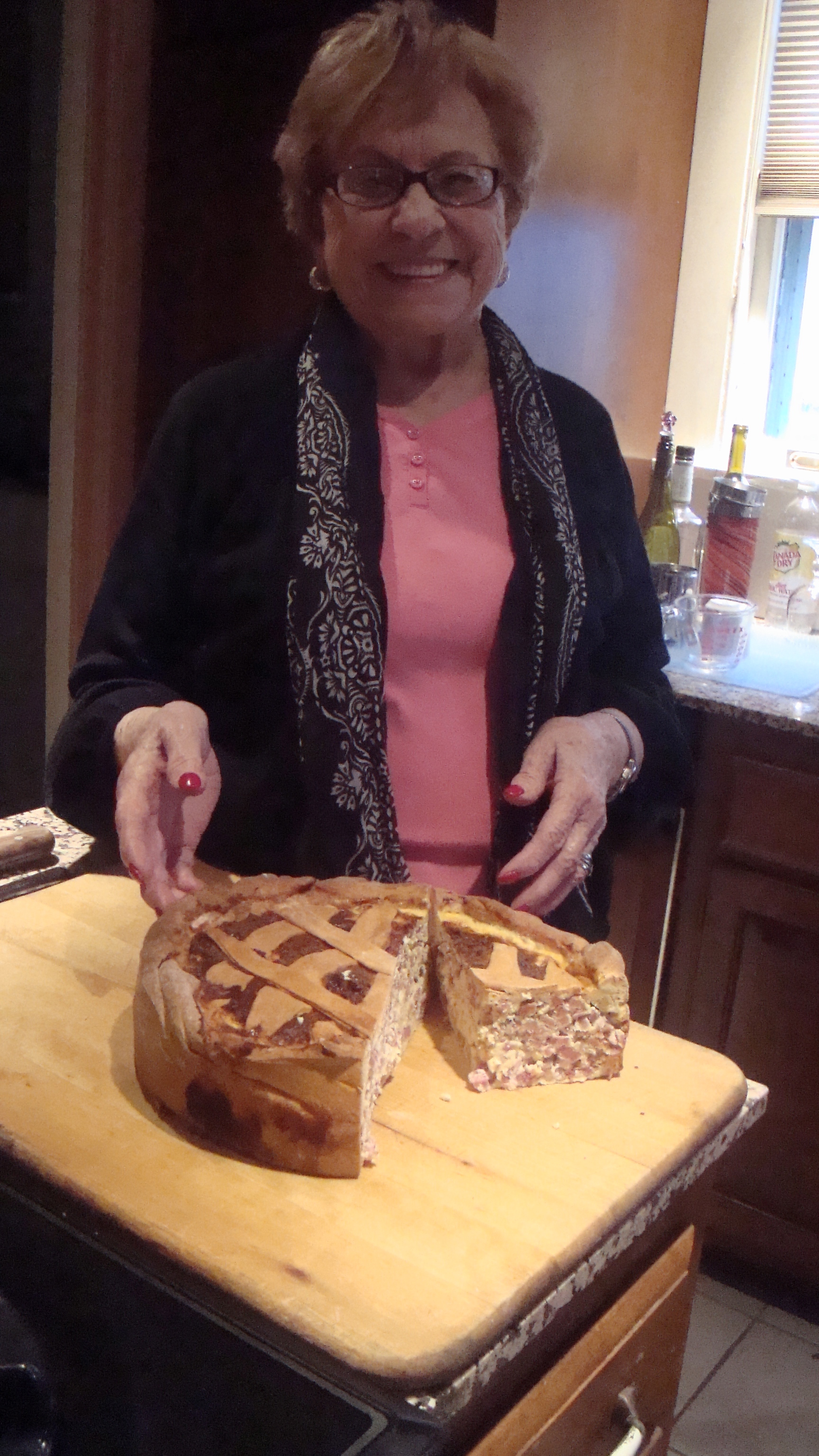 My Mom,Corinda, with pie, circa 2011