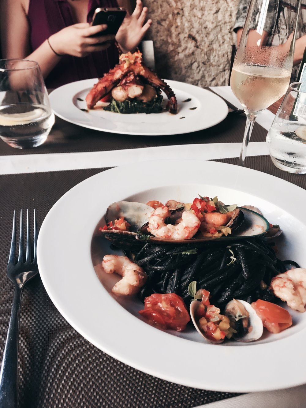  6 course meal- The Squid Linguini and Octupus  