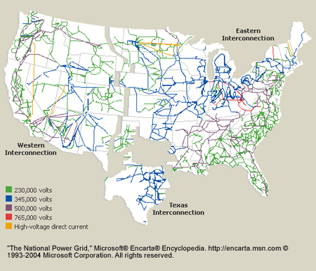 The US has, essentially, three separate energy grids. East, West and Texas