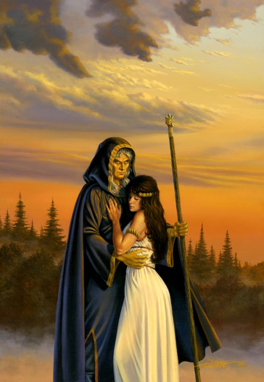Larry Elmore's painting of Raistlin and Crysania