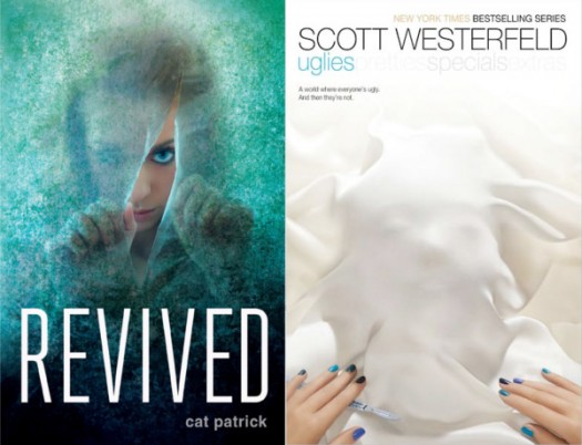 Book covers for Revived by Cat Patrick, and Uglies by Scott Westerfeld