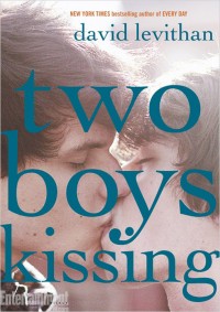 Cover for Two Boys Kissing by David Levithan, featuring two boys kissing