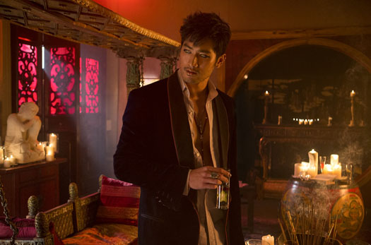 Godfrey Gao as Magnus Bane in the movie version of The Mortal Instruments: City of Bones