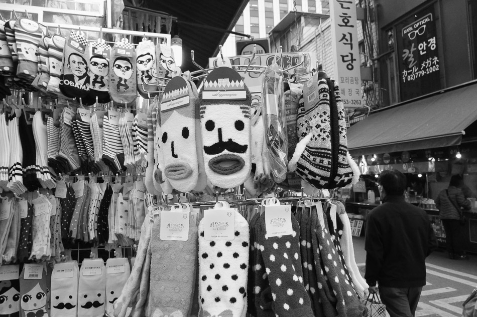 Socks on sale at  Namdaemun market