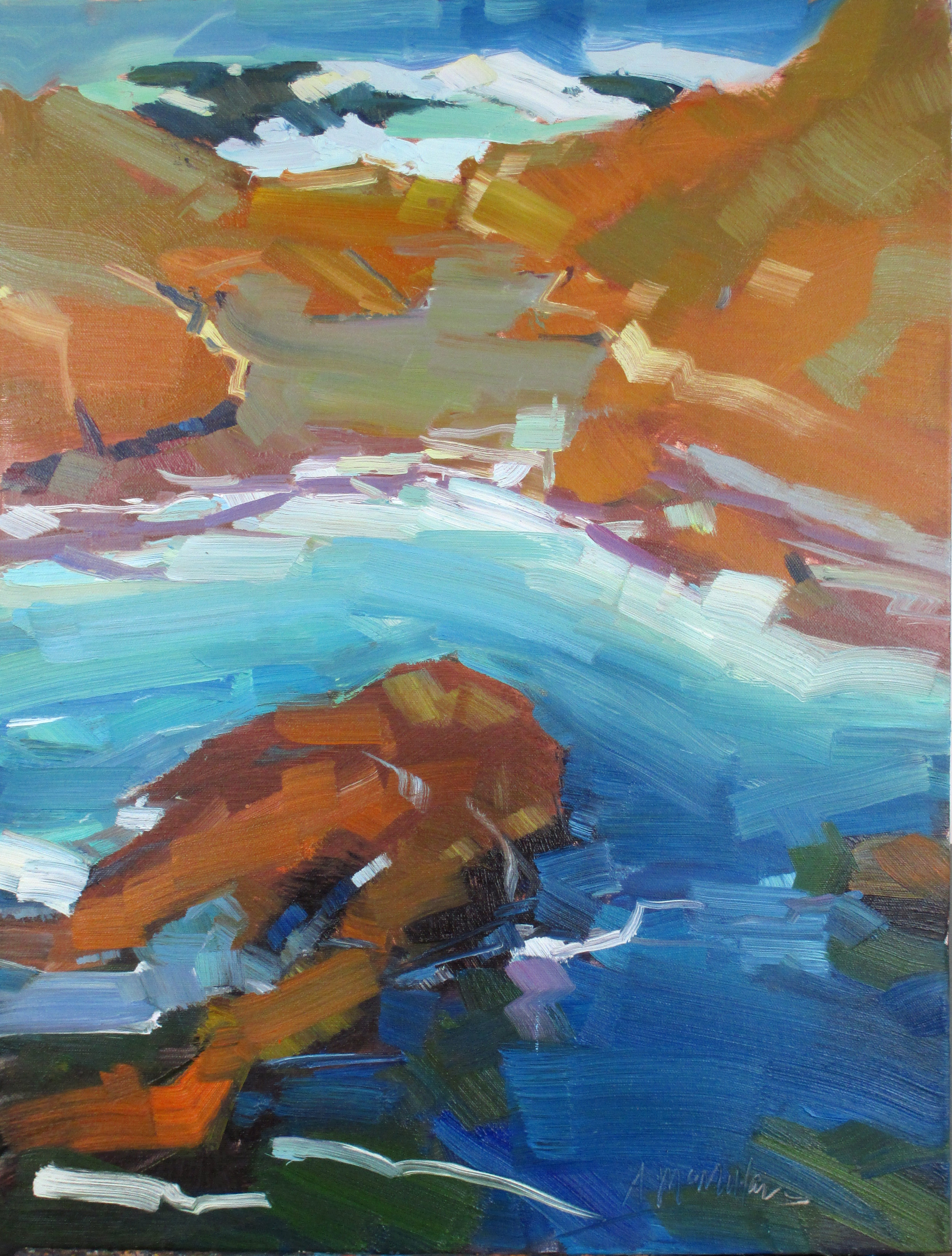 McMiillan Point Lobos Water 24 x 18 inches oil 2014