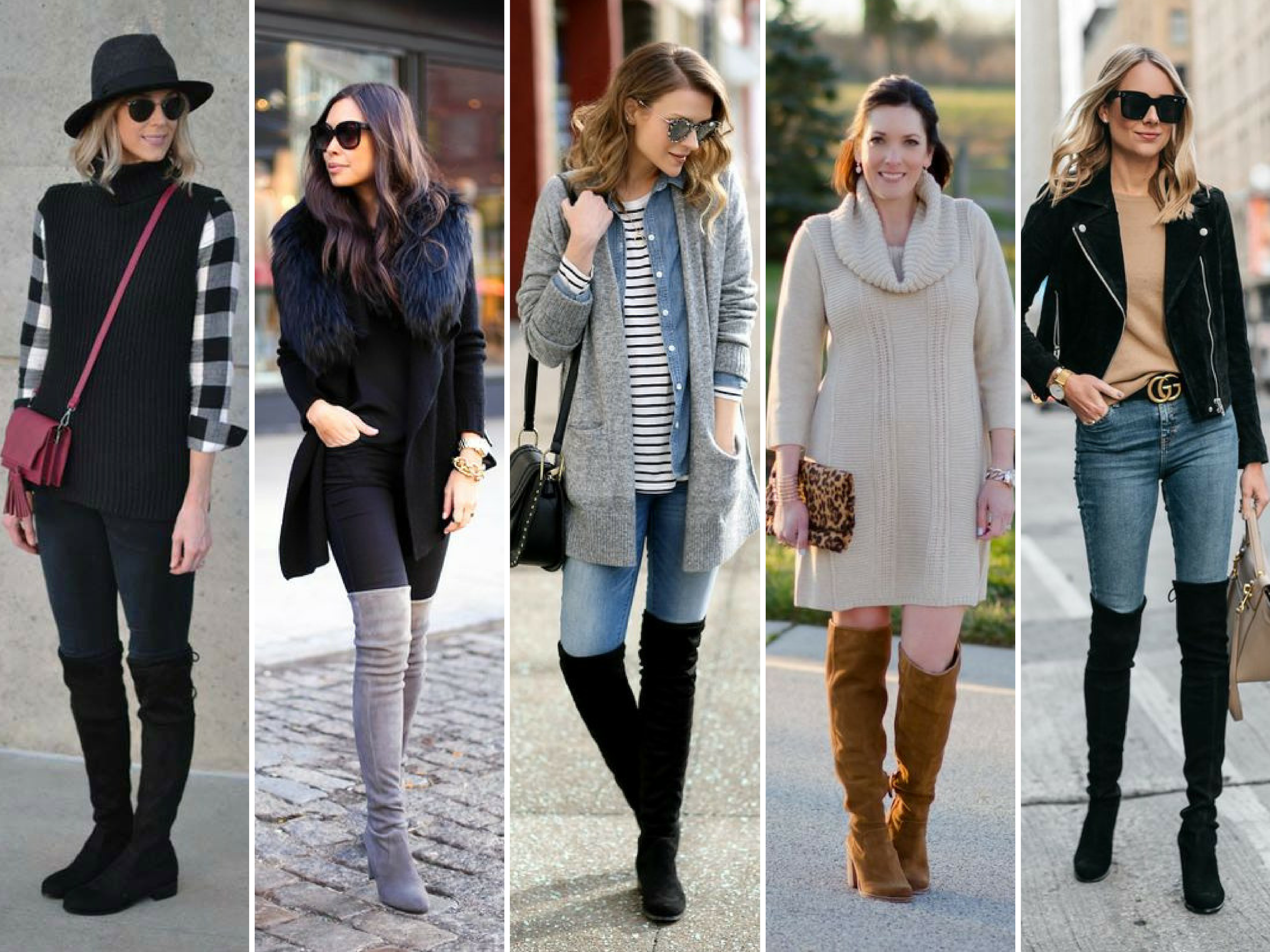 over the knee boots with jeans outfits