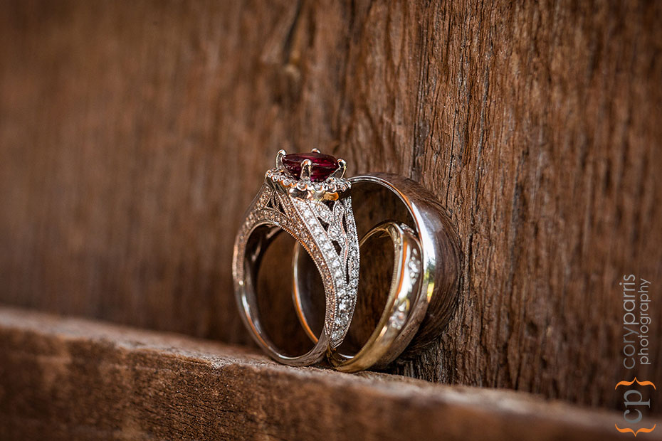 wedding rings featuring rubies