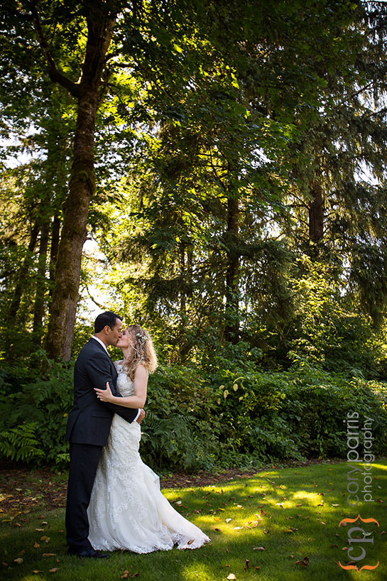 wedding portrait in the woods near Seattle