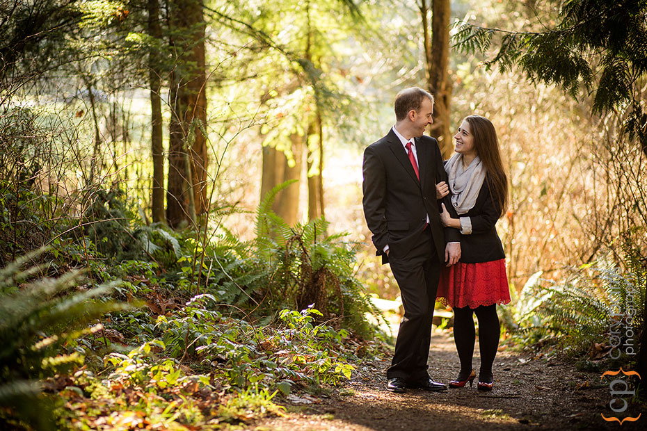 engaged couple portrait in Seattle