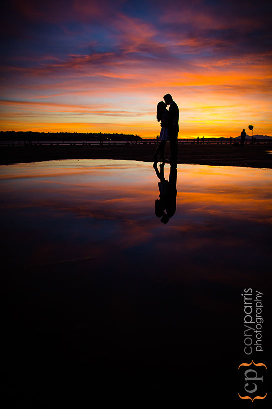 Seattle sunset engagement portrait