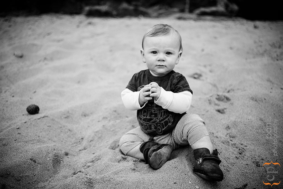 baby boy in the sand
