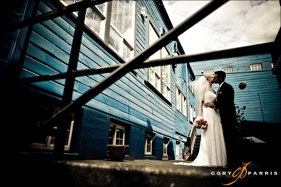 wedding photograph at SODO Park by Herban Feast in Seattle made with a 24mm 1.4L by photographer cory parris