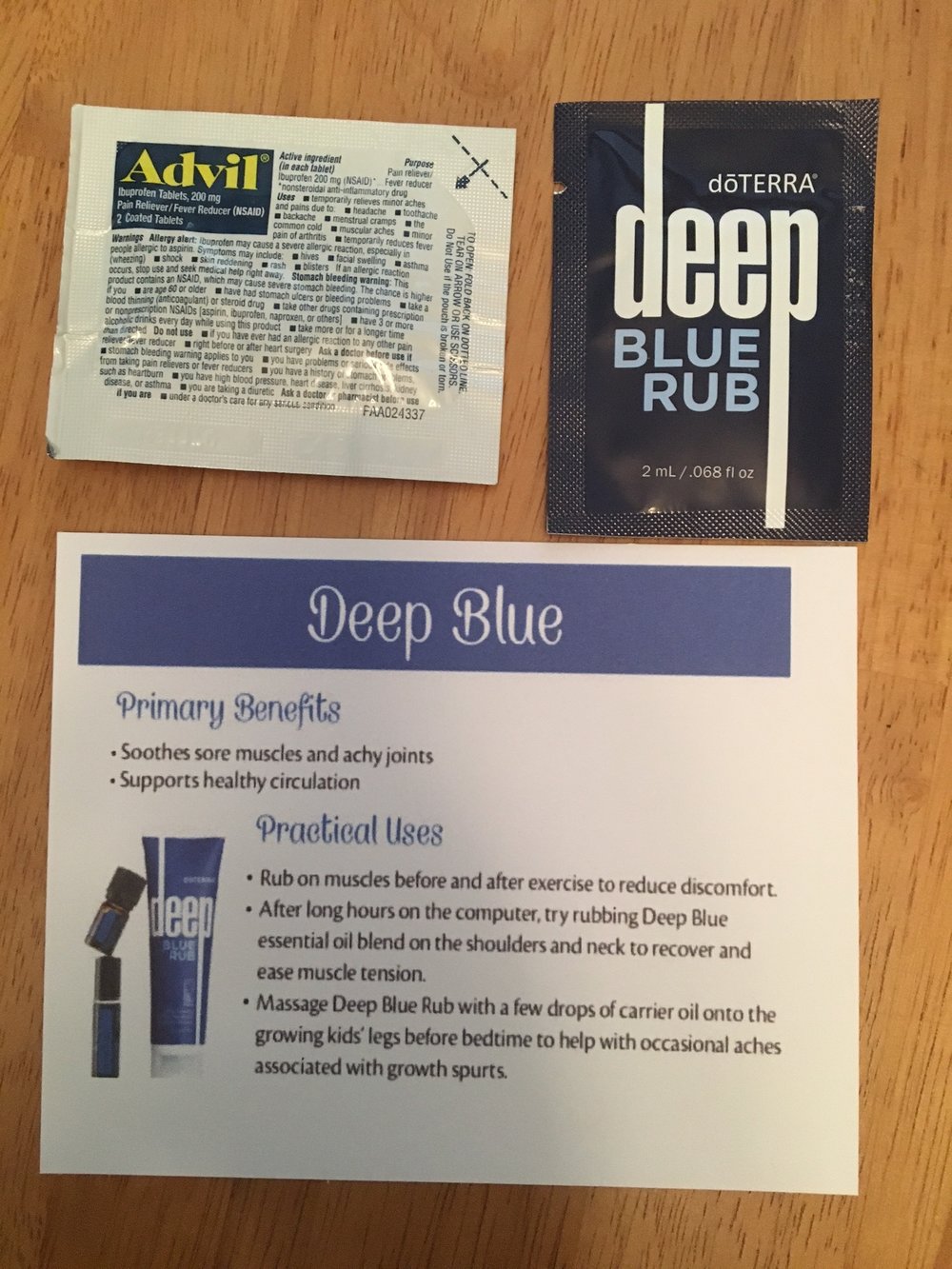  Deep Blue for all those sore muscles and poor tired feet 