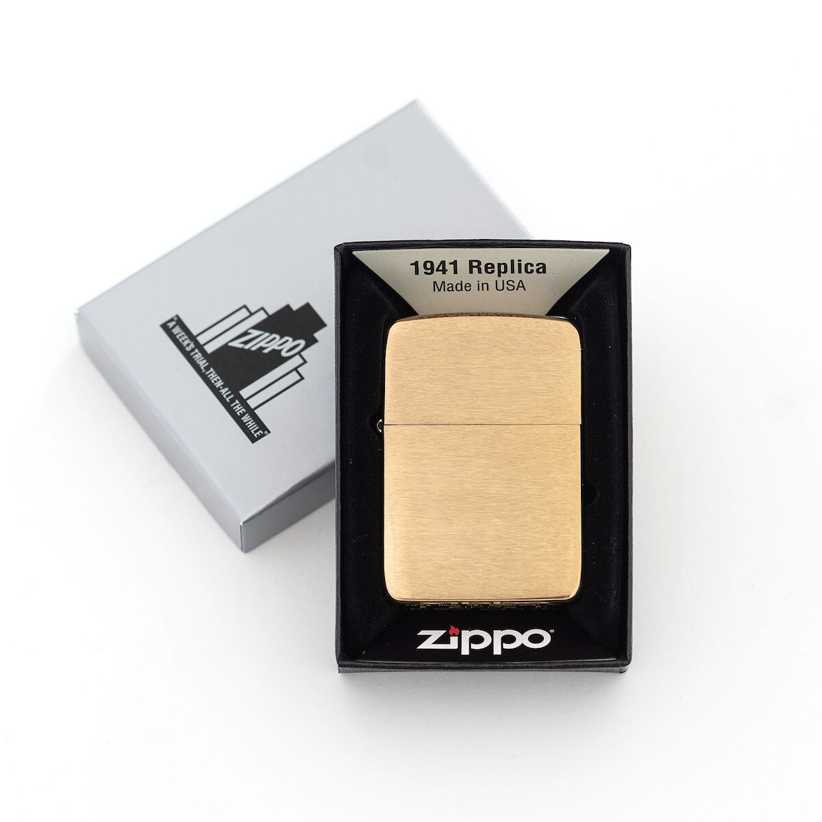 Zippo 1941 Replica Brushed Brass Lighter | Shop T Shirts Made in USA | Stay  Apparel