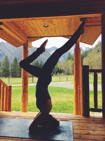 Yoga Headstand in Leavenworth, WA